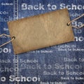 Denim texture label and Back to School Royalty Free Stock Photo