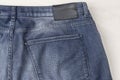 Denim trousers, fragment with a back pocket Royalty Free Stock Photo