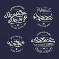 Denim typography t-shirt design set. Vector vintage illustration.