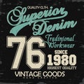 Denim typography, t-shirt graphics