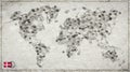 Denmark Aarhus Stamp World Map Royalty Free Stock Photo