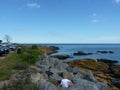 Denmark, Bornholm - the rocky coast. Royalty Free Stock Photo