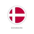 Denmark Button Flag Vector Template Design Illustrator Royalty Free Stock Photo