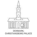 Denmark, Christiansborg Palace travel landmark vector illustration