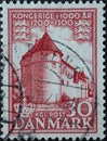 DENMARK - CIRCA 1953: A postage stamp from Denmark showing the Castle Nyborg island of Funen