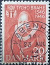 DENMARK - CIRCA 1946: A postage stamp from Denmark showing a portrait of the Danish astronomer Tycho Brahe