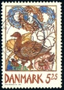 DENMARK - CIRCA 1999: stamp 5.25 Danish krone ore printed by Denmark, shows Greylag Goose Anser anser, circa 1999 Royalty Free Stock Photo