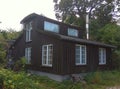 Denmark, Copenhagen, Christianshavn, Christiania, wooden brown house