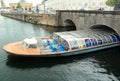 Denmark, Copenhagen, 3 Frederiksholms Kanal, passage of a pleasure boat under the bridge