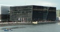 Denmark, Copenhagen, Lille Langebro, view of the Royal Library (Black Diamond building Royalty Free Stock Photo