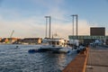 catamaran moored at the quay. Copenhagen, Denmark