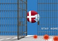 Denmark Coronavirus Stay Home concept. Royalty Free Stock Photo