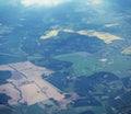 Denmark countryside with wind turbines Royalty Free Stock Photo