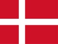 Denmark, Dannebrog. Danish flag. Official colors. Correct proportion. Vector Royalty Free Stock Photo