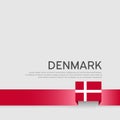 Denmark flag background. Business booklet. Denmark flag colored ribbon on a white background. National Poster. Vector flat design Royalty Free Stock Photo