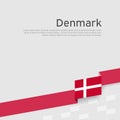 Denmark flag background. Business booklet. Denmark flag colored ribbon on a white background. National Poster. Vector flat design Royalty Free Stock Photo