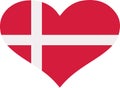 Denmark flag heart