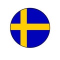 Sweden Flag rounded icon from Europe Royalty Free Stock Photo