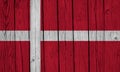 Denmark Flag Over Wood Planks