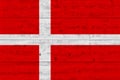 Denmark flag painted on old wood plank Royalty Free Stock Photo