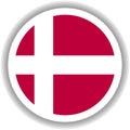 Denmark flag round shape Vectors Royalty Free Stock Photo