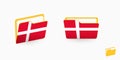 Denmark flag on two type of folder icon Royalty Free Stock Photo