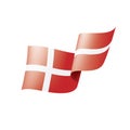 Denmark flag, vector illustration on a white background Royalty Free Stock Photo