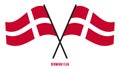 Denmark Flag Waving Vector Illustration on White Background. Denmark National Flag Royalty Free Stock Photo