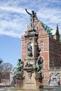 Denmark. Frederiksborg castle. Fountain Neptune Royalty Free Stock Photo