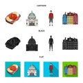Denmark, history, restaurant, and other web icon in cartoon,black,flat style.Sandwich, food, bread, icons in set Royalty Free Stock Photo