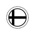Black solid icon for Denmark, banner and copenhagen
