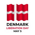 Denmark Liberation Day typography poster. Holiday celebration on May 5. Vector template for banner, flyer, greeting card Royalty Free Stock Photo