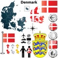 Denmark map Royalty Free Stock Photo