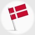 Denmark map pin flag. 3D realistic vector illustration Royalty Free Stock Photo
