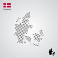 Denmark map silhouette halftone style