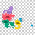 Denmark map symbol shape, travel web flat concept icon vector illustration Royalty Free Stock Photo
