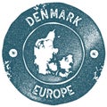 Denmark map vintage stamp. Royalty Free Stock Photo