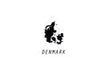 Denmark outline map national borders Royalty Free Stock Photo