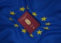 Denmark passport with European Union flag Royalty Free Stock Photo