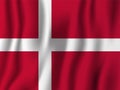 Denmark realistic waving flag vector illustration. National country background symbol. Independence day Royalty Free Stock Photo