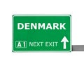 DENMARK road sign isolated on white