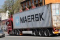Denmark`s maersk shipping cargo container