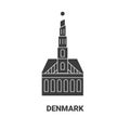 Denmark travel landmark vector illustration