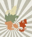 Denmark vintage map. Royalty Free Stock Photo