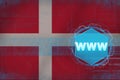 Denmark www (world wide web). Internet concept. Royalty Free Stock Photo