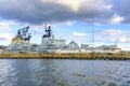 Denmark - Zealand region - Copenhagen - military frigate Peder Skram F352 serving as an open museum docked by the historical naval