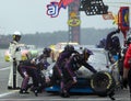 Denny Hamlin comes in for a pit stop