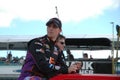 Denny Hamlin look at the crowd