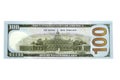 The denomination hundred dollars on isolated white background