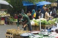 Buying and selling activities in the traditional market of Denpasar City Royalty Free Stock Photo